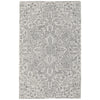 Feizy Belfort 8778F Transitional Medallion Rug in White/Gray