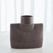 Global Views Ribbed Collar Vase Plum