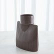 Global Views Ribbed Collar Vase Plum