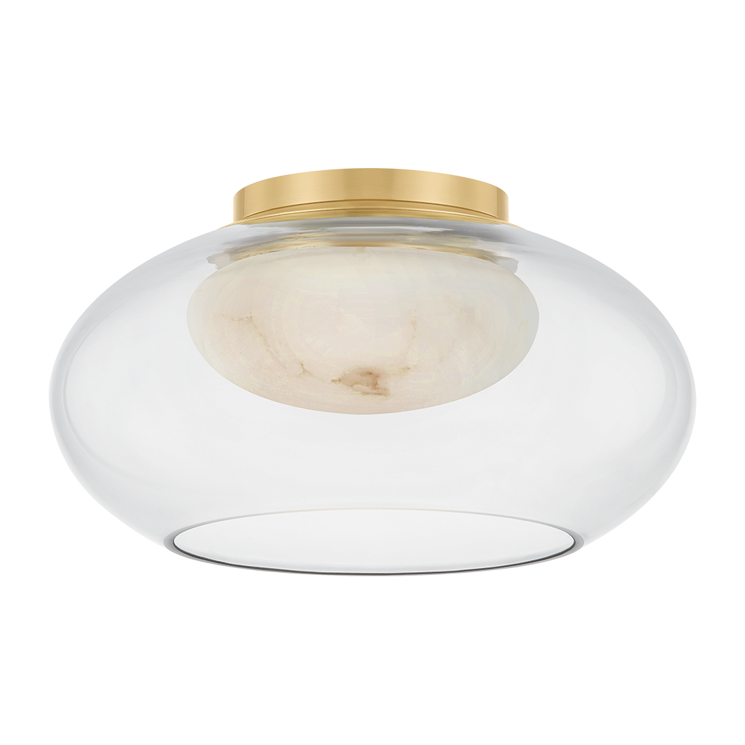 Hudson Valley Lighting Moore 1 Light 12 inch Aged Brass Flush Mount Ceiling Light