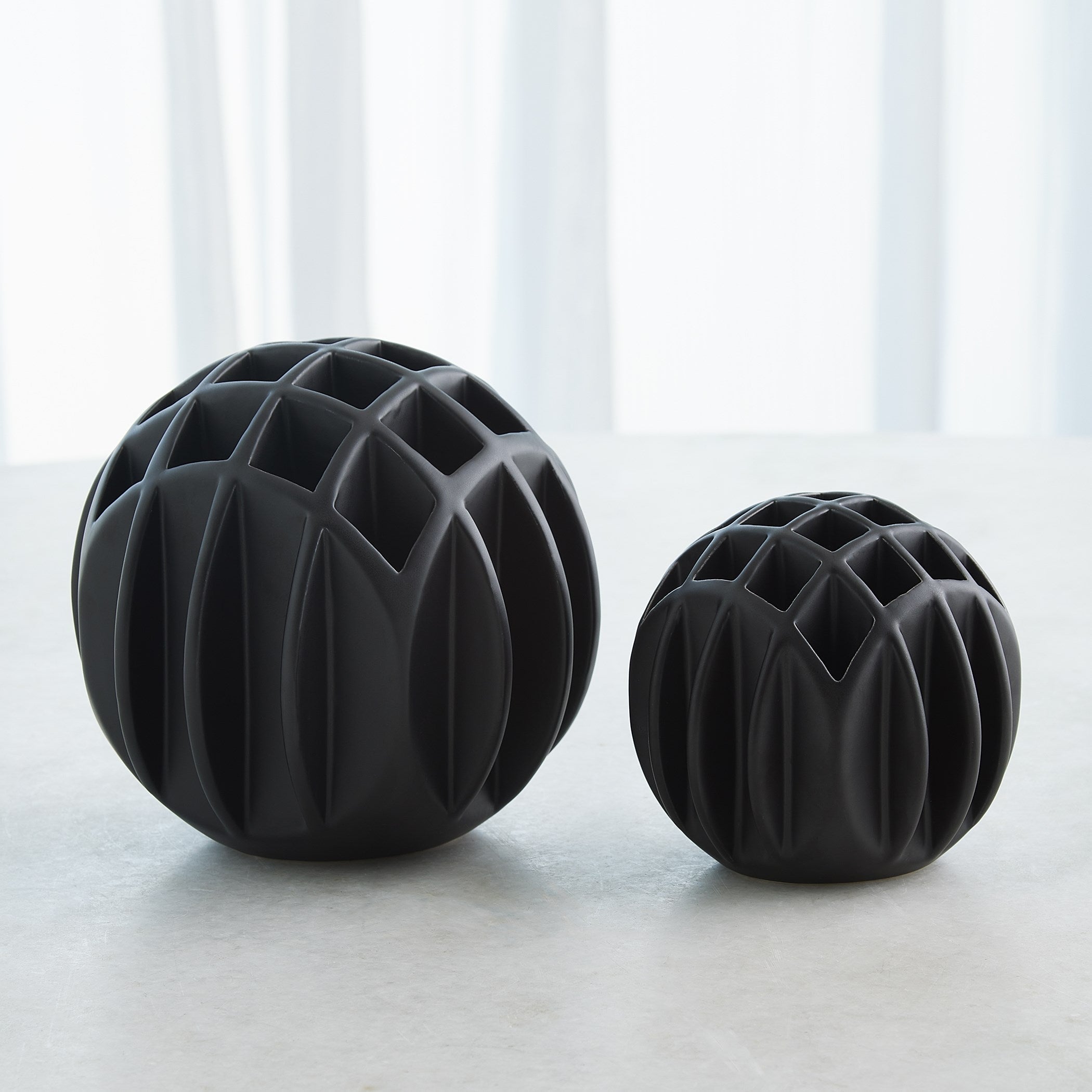 Global Views Matte Black Bud Ball Vase