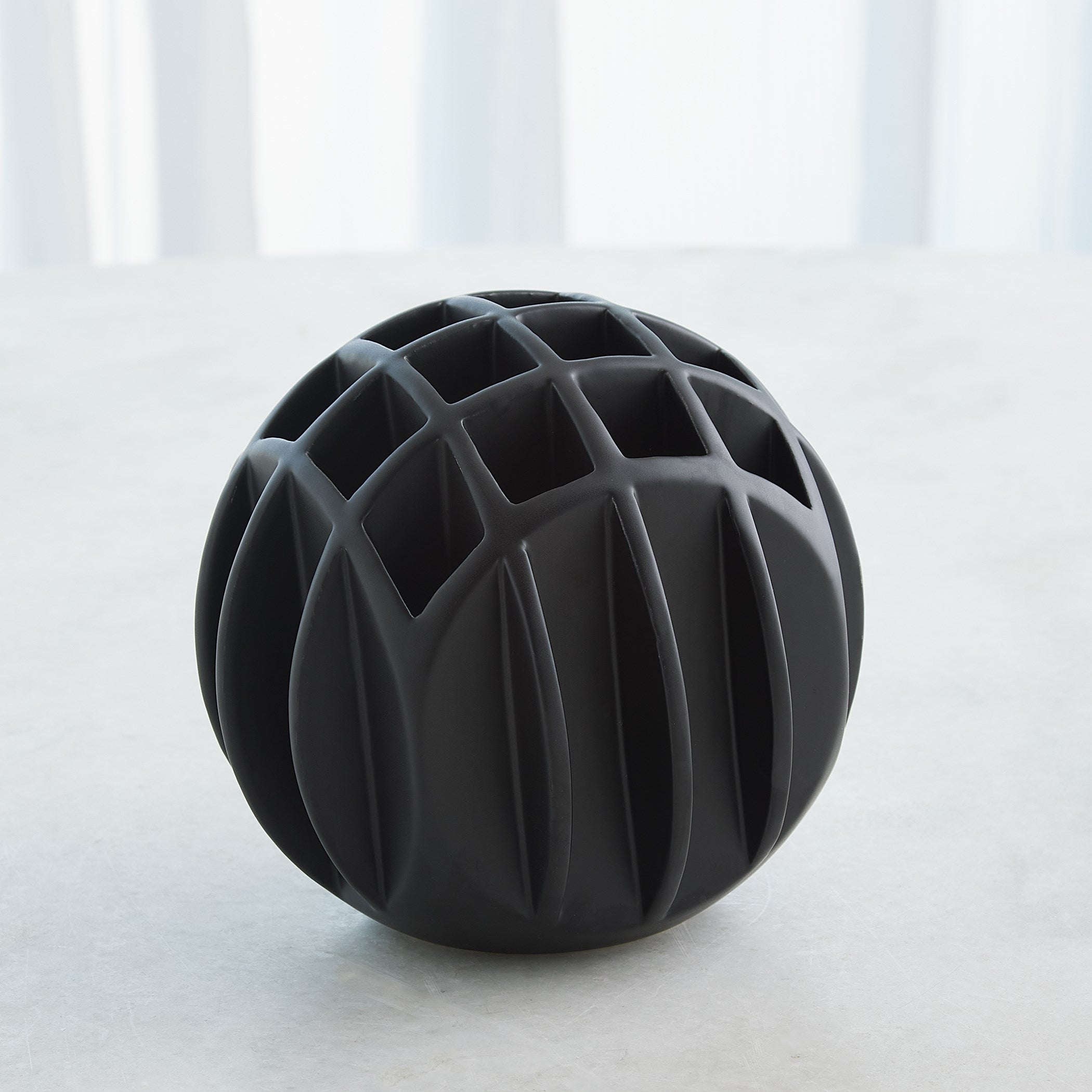 Global Views Matte Black Bud Ball Vase