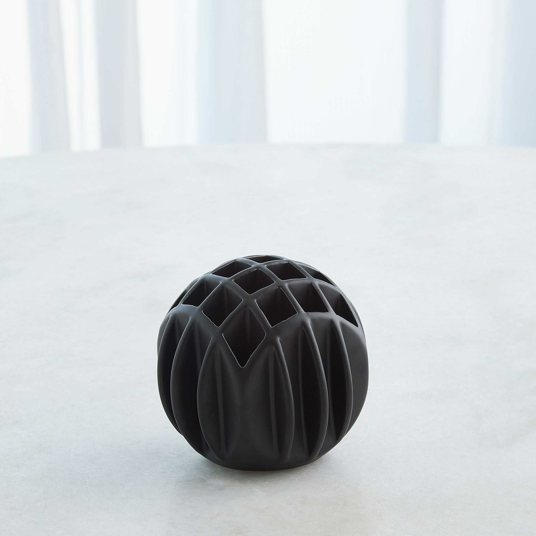 Global Views Matte Black Bud Ball Vase
