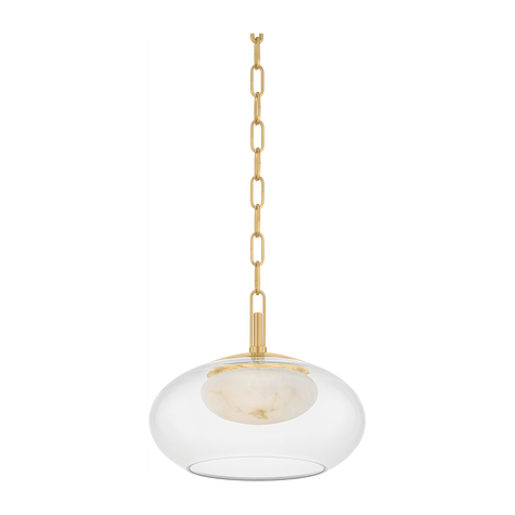 Hudson Valley Lighting Moore 1 Light Aged Brass Pendant Ceiling Light