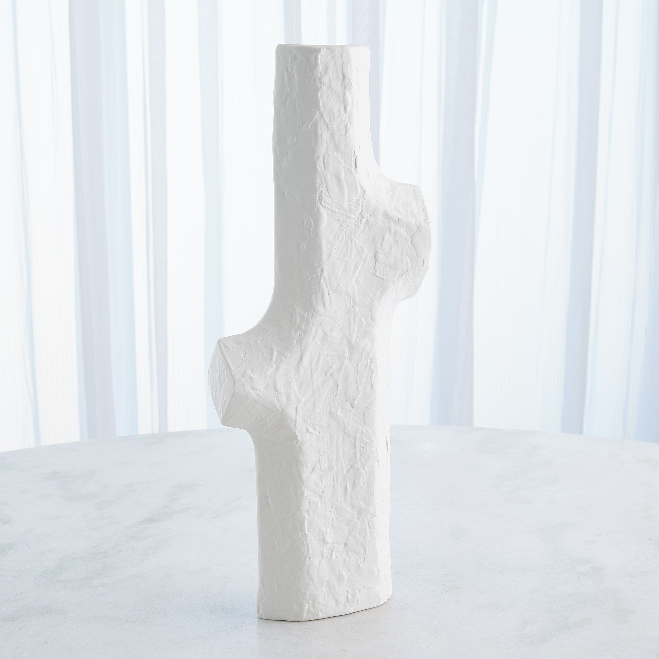 Global Views Matte White Tiered Trunk Vase