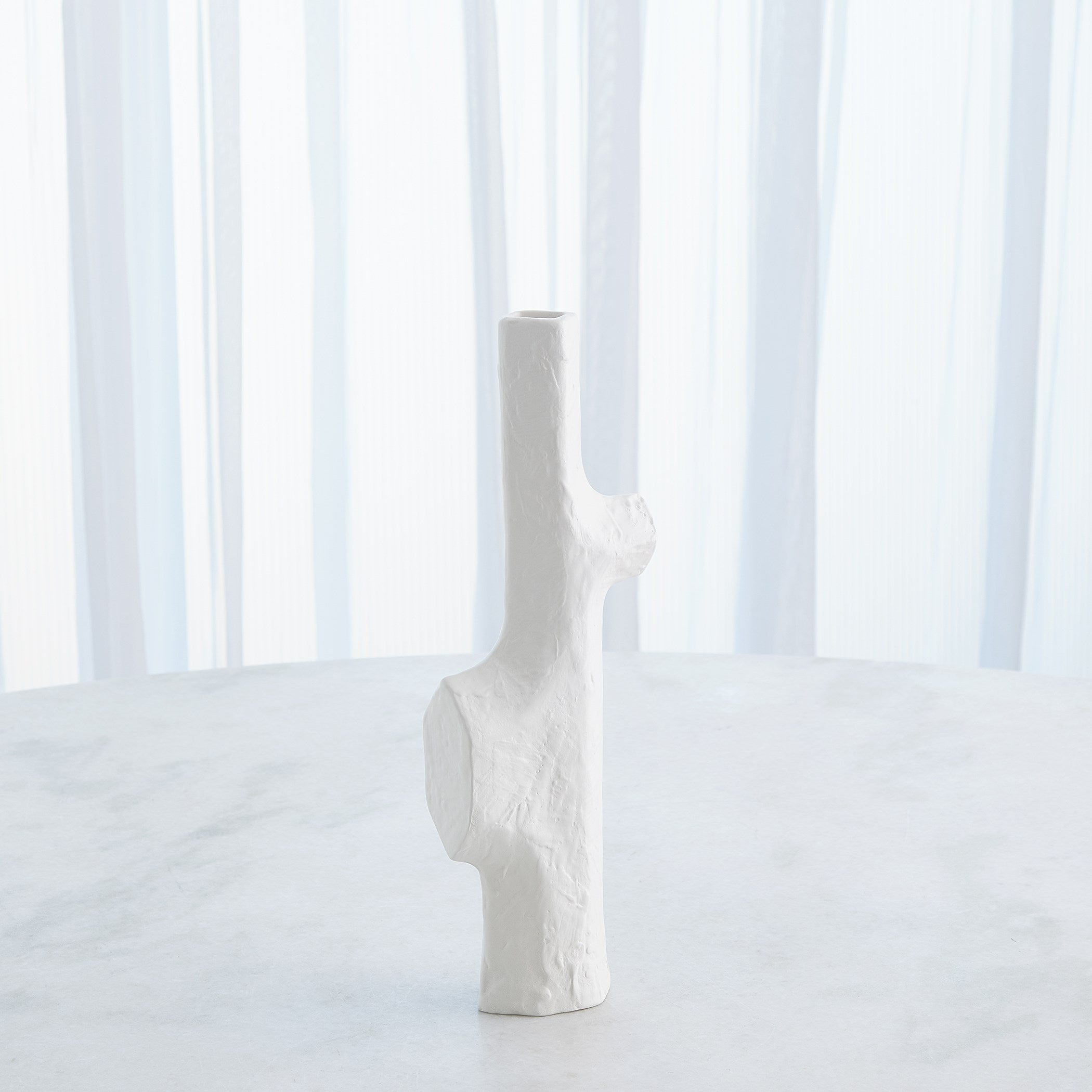 Global Views Matte White Tiered Trunk Vase