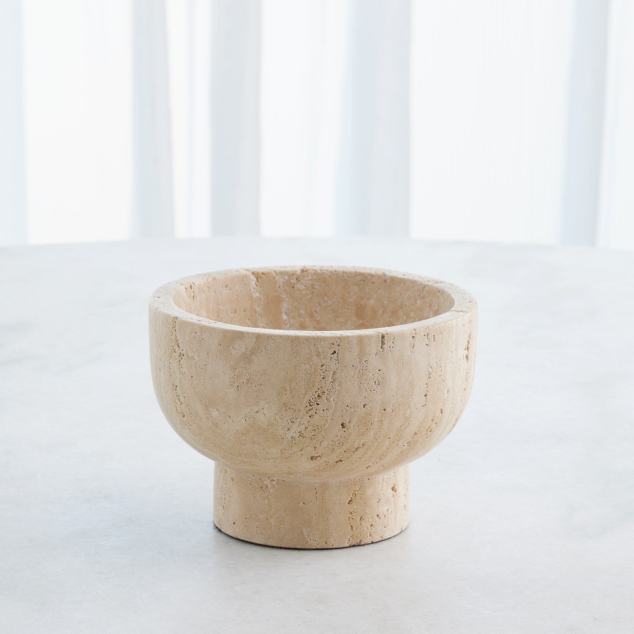 Global Views Travertine Priory Low Bowl