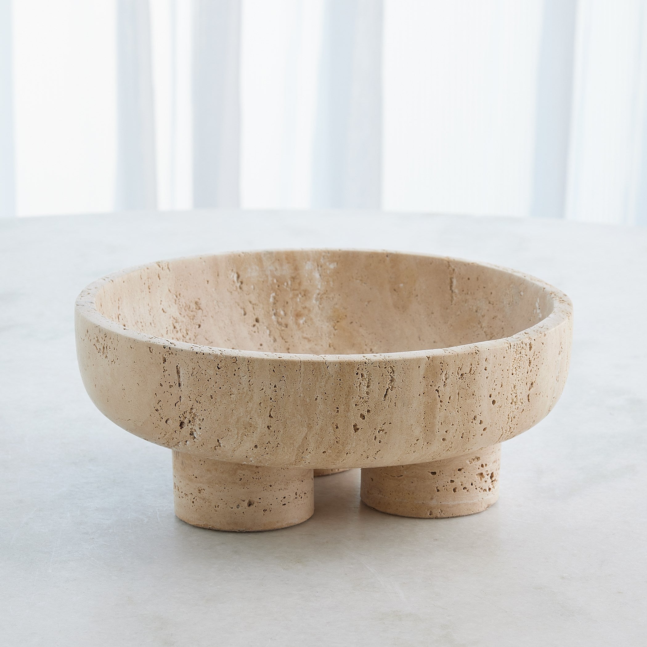 Global Views Travertine Priory Low Bowl