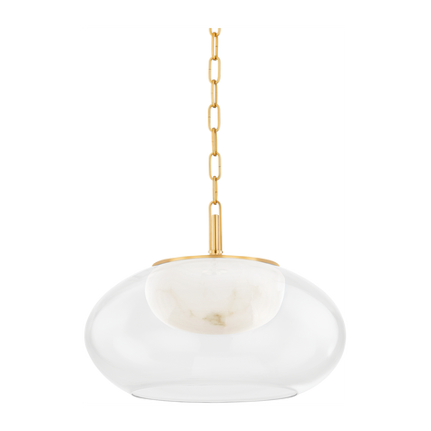 Hudson Valley Lighting Moore 1 Light 17 inch Aged Brass Pendant Ceiling Light