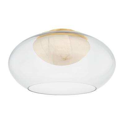 Hudson Valley Lighting Moore 1 Light Aged Brass Flush Mount Ceiling Light