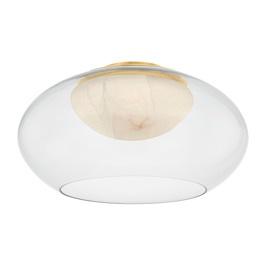 Hudson Valley Lighting Moore 1 Light Aged Brass Flush Mount Ceiling Light
