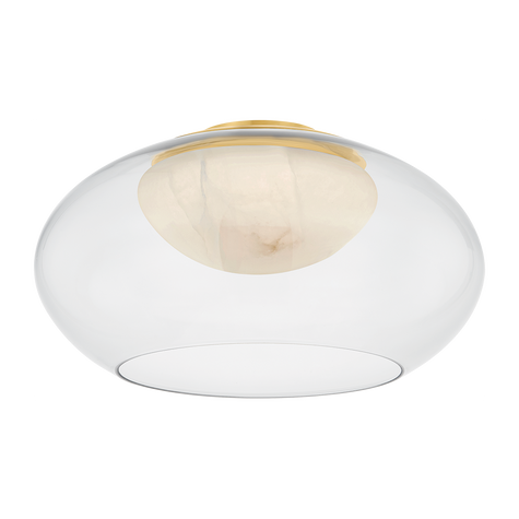 Hudson Valley Lighting Moore 1 Light Aged Brass Flush Mount Ceiling Light