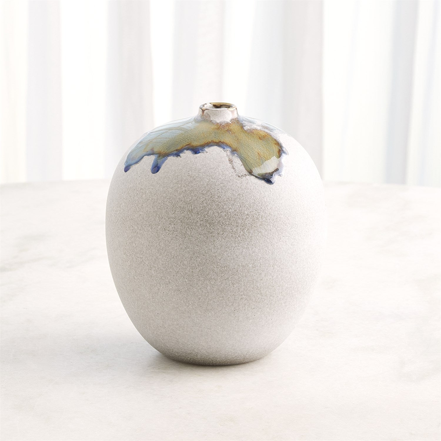 Global Views Volcan Grey Reactive Green Vases