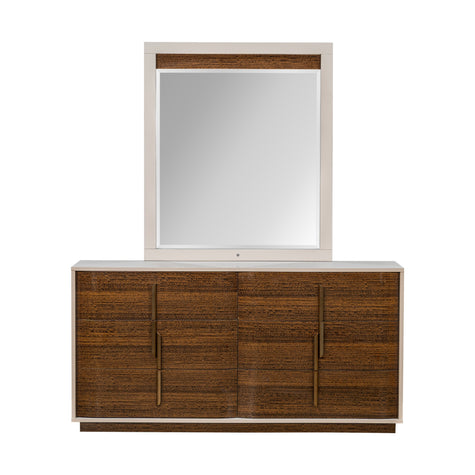 Michael Amini Pavira Dresser with Mirror - Walnut