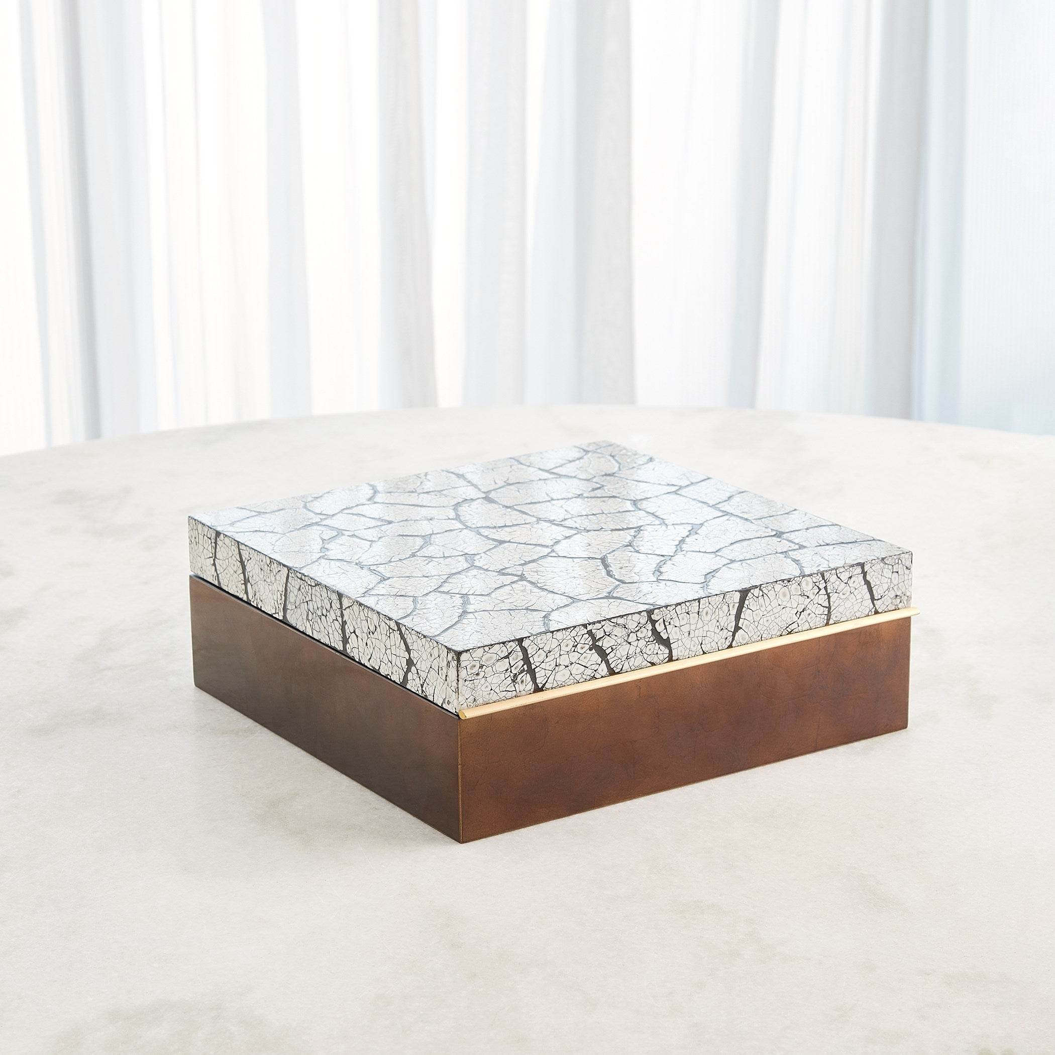Global Views Antique Gold Leaf Eggshell Box