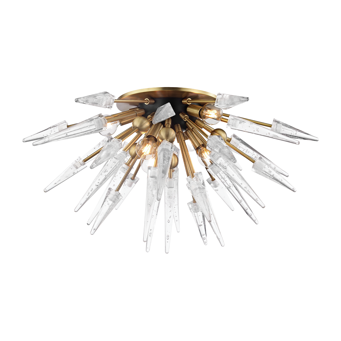 Hudson Valley Lighting Sparta 6 Light 28 inch Aged Brass Semi Flush Ceiling Light