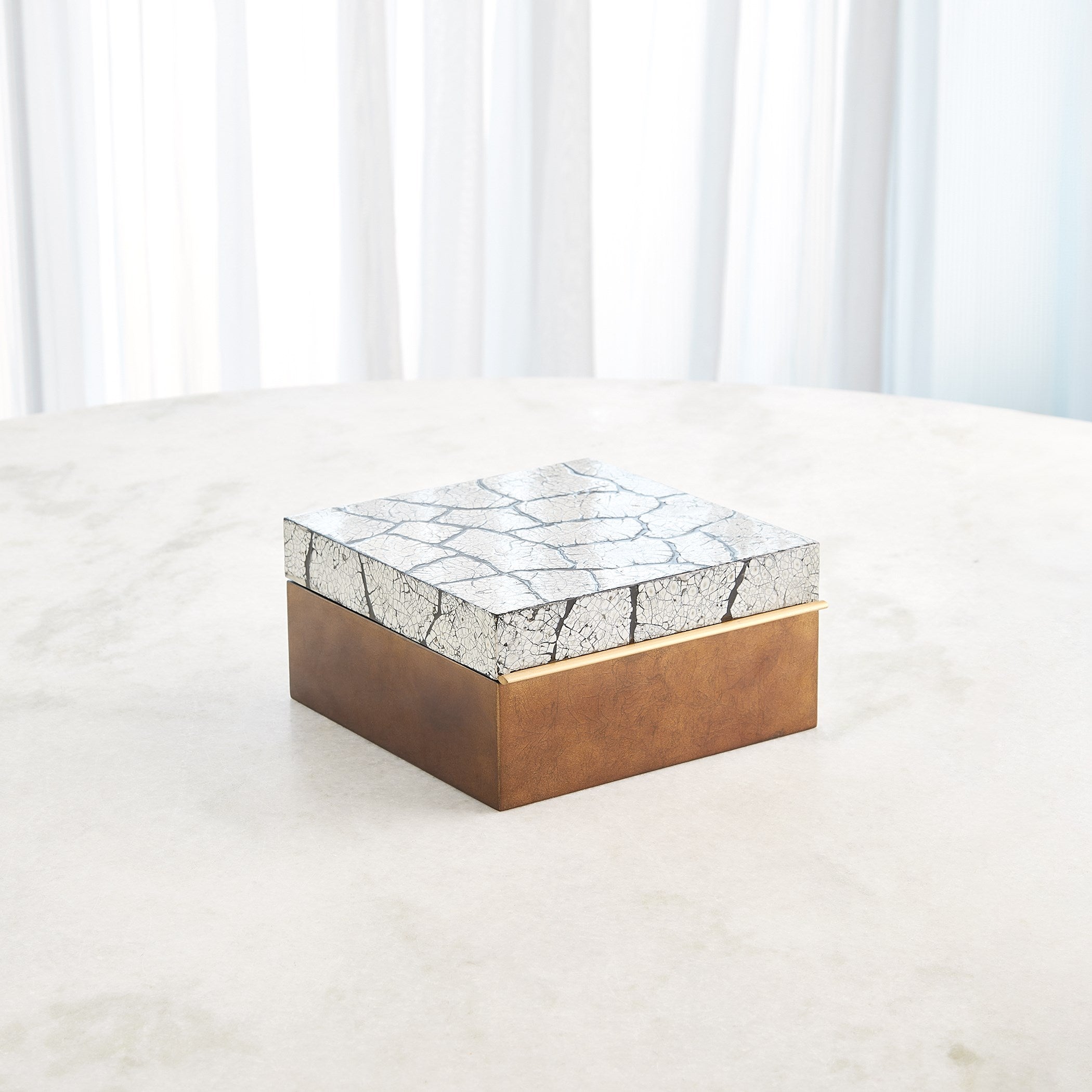 Global Views Antique Gold Leaf Eggshell Box