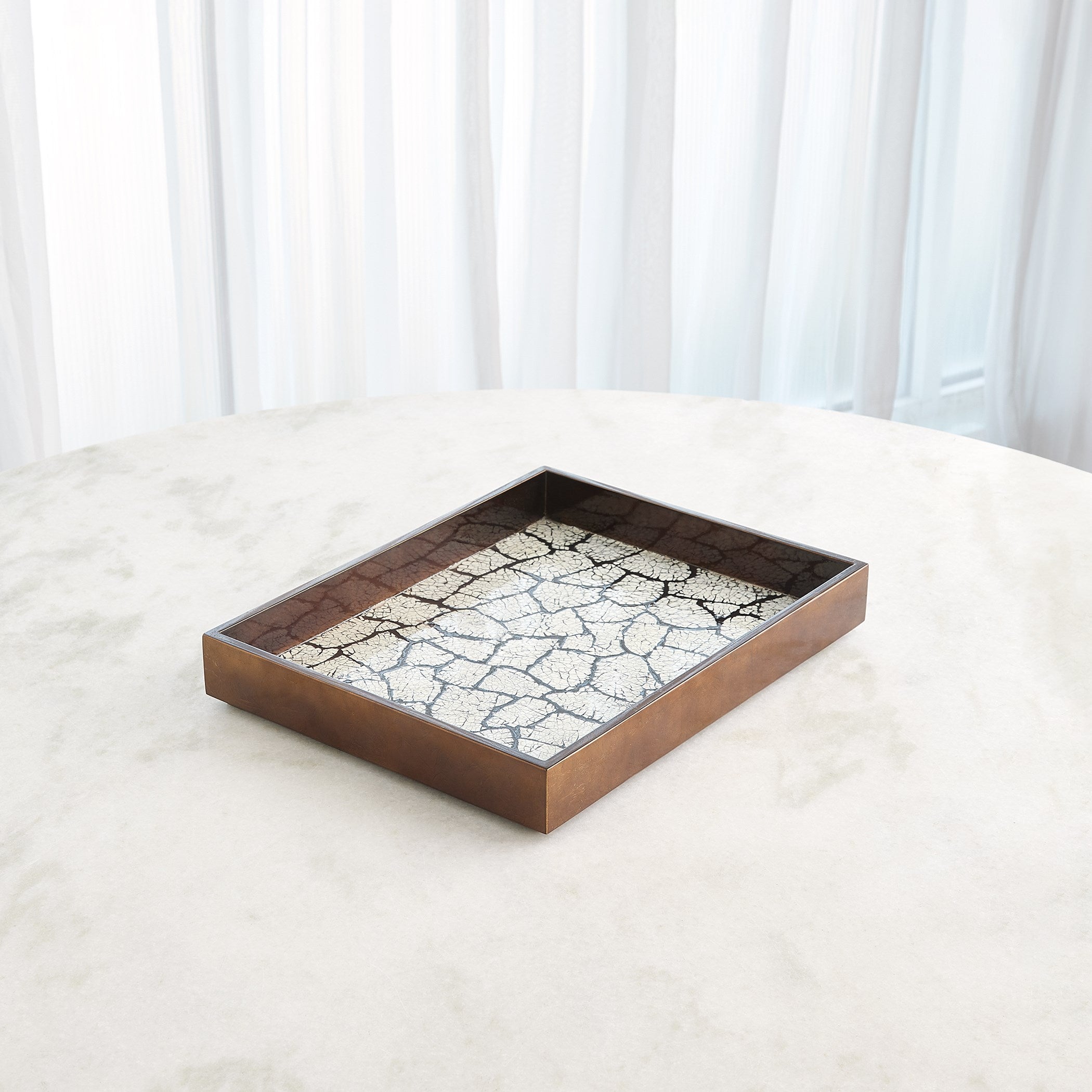 Global Views Eggshell Tray Antique Gold Leaf