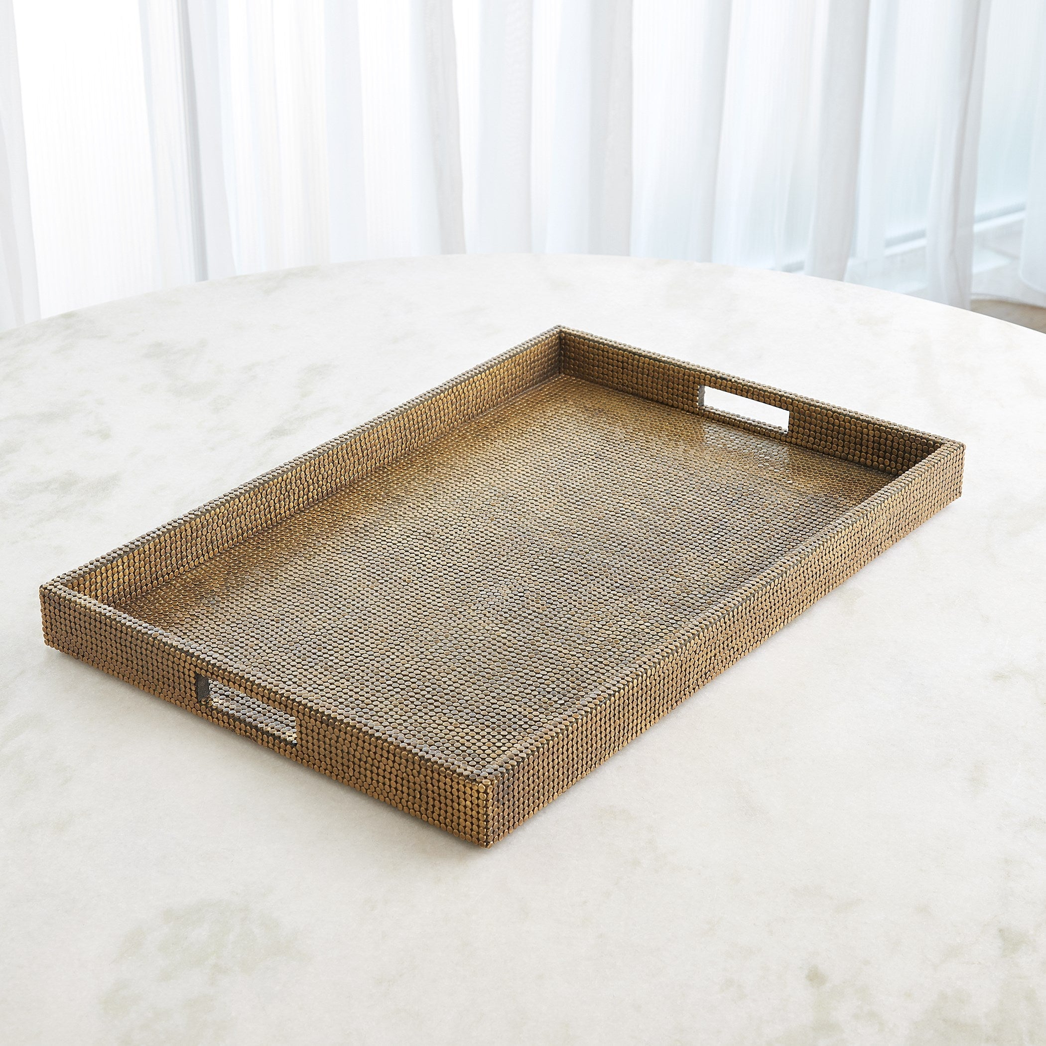 Global Views Brass Lames Boxes and Trays Aged