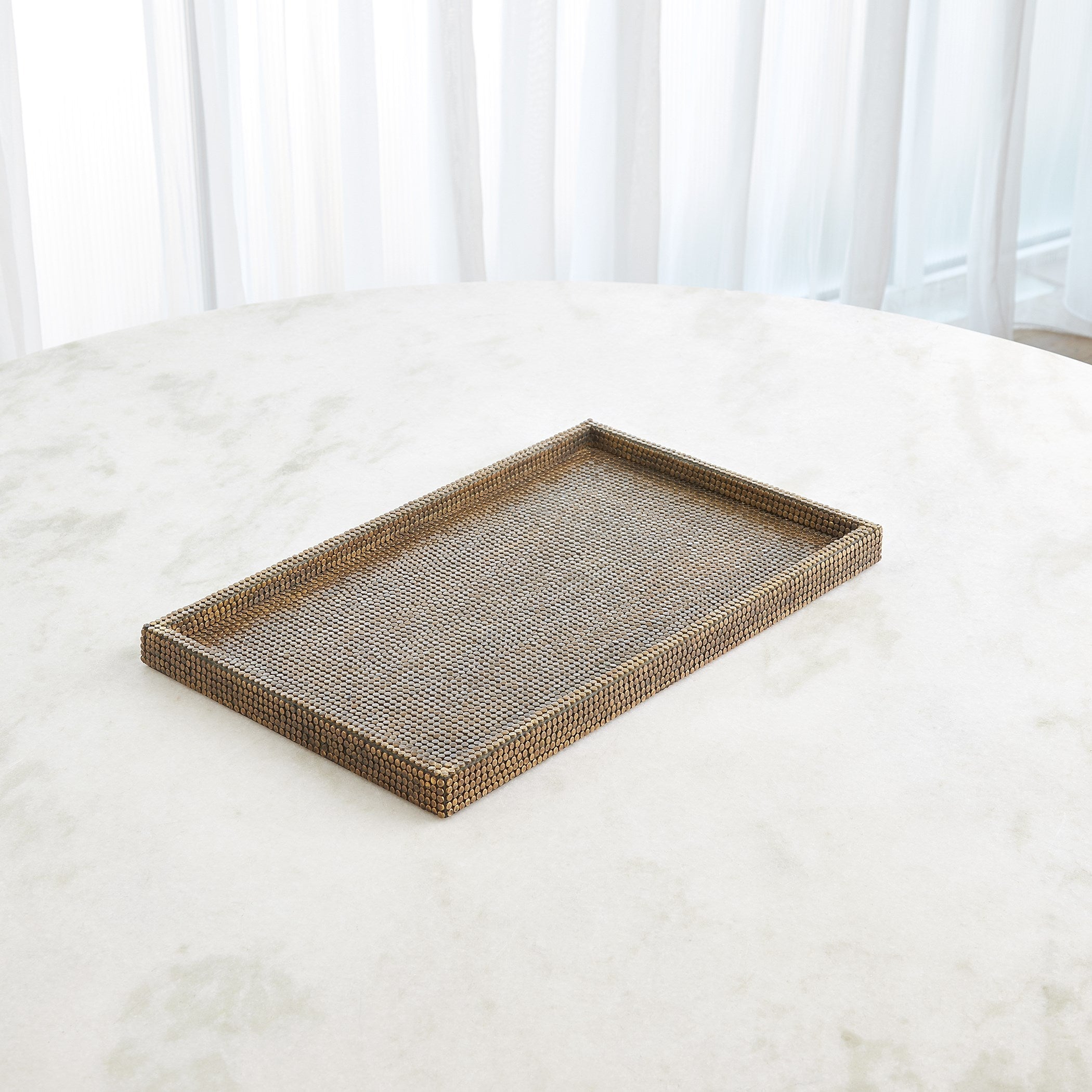 Global Views Brass Lames Boxes and Trays Aged