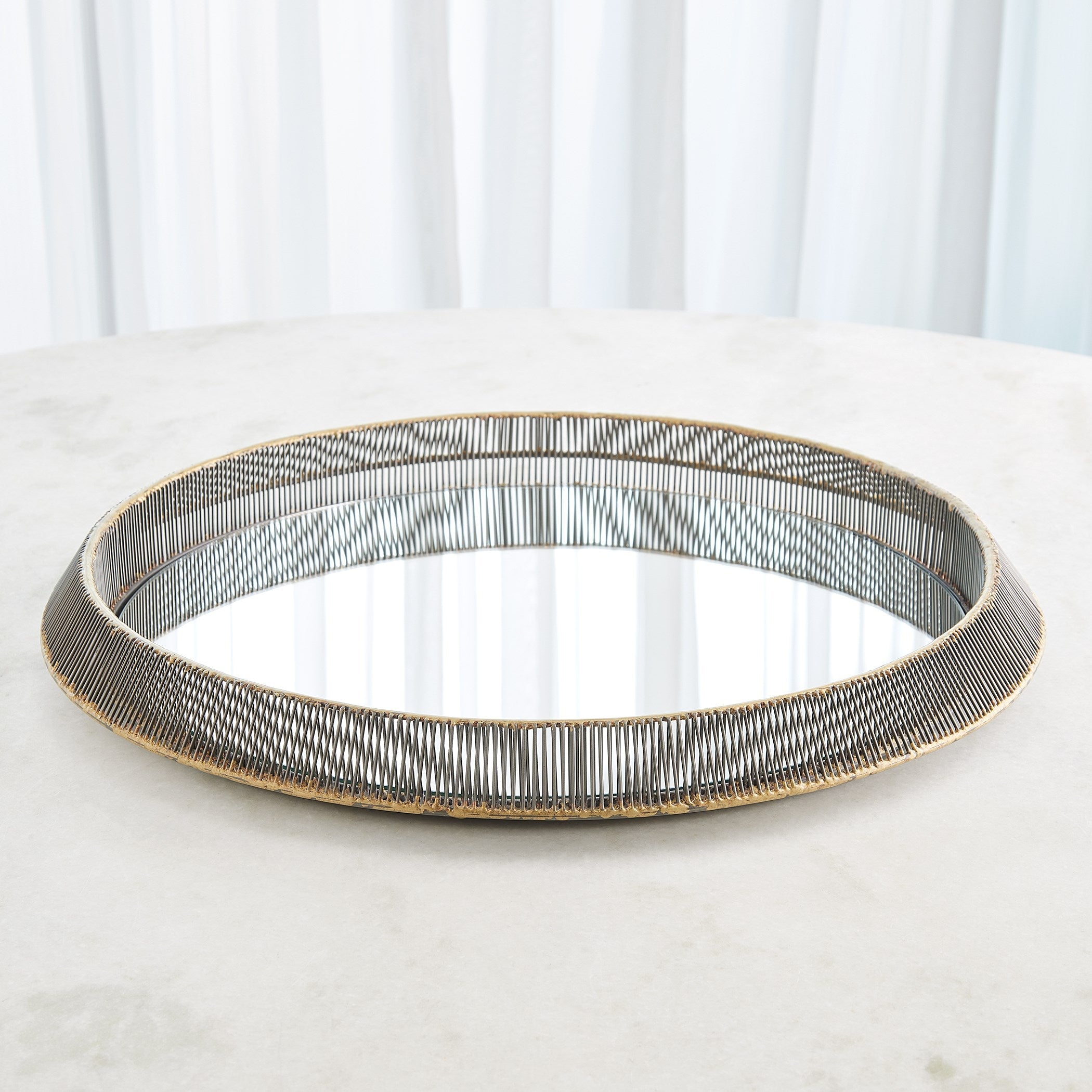 Global Views Whipped Wire Tray Wall Mirror