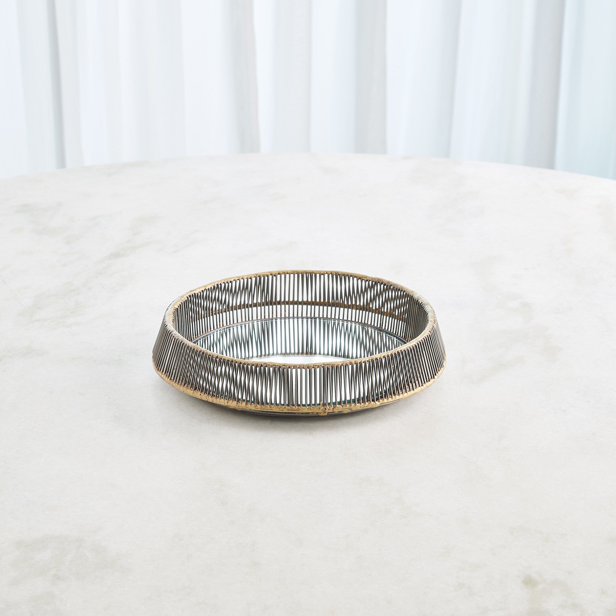 Global Views Whipped Wire Tray Wall Mirror