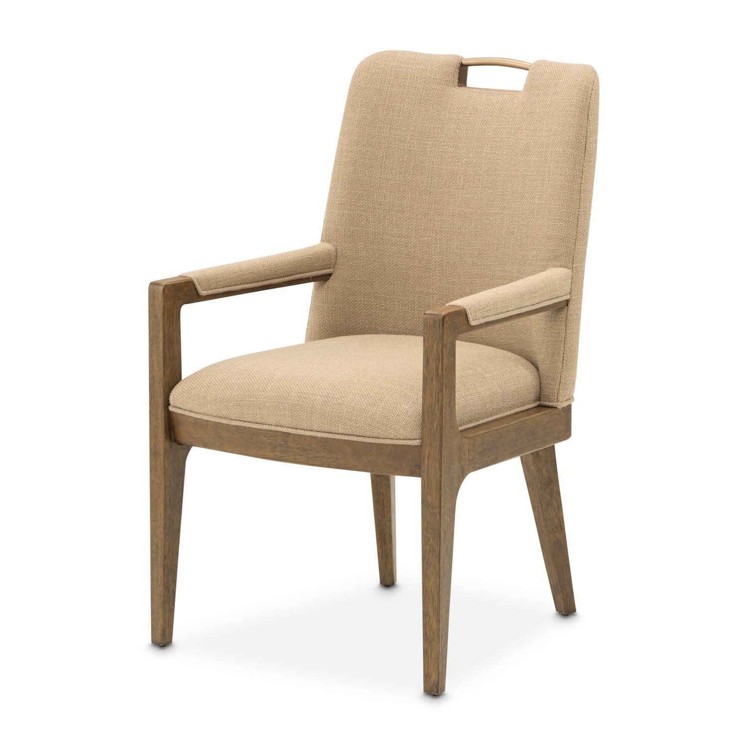 Michael Amini Portrait Dining Arm Chair - Toffee/Sienna Brown