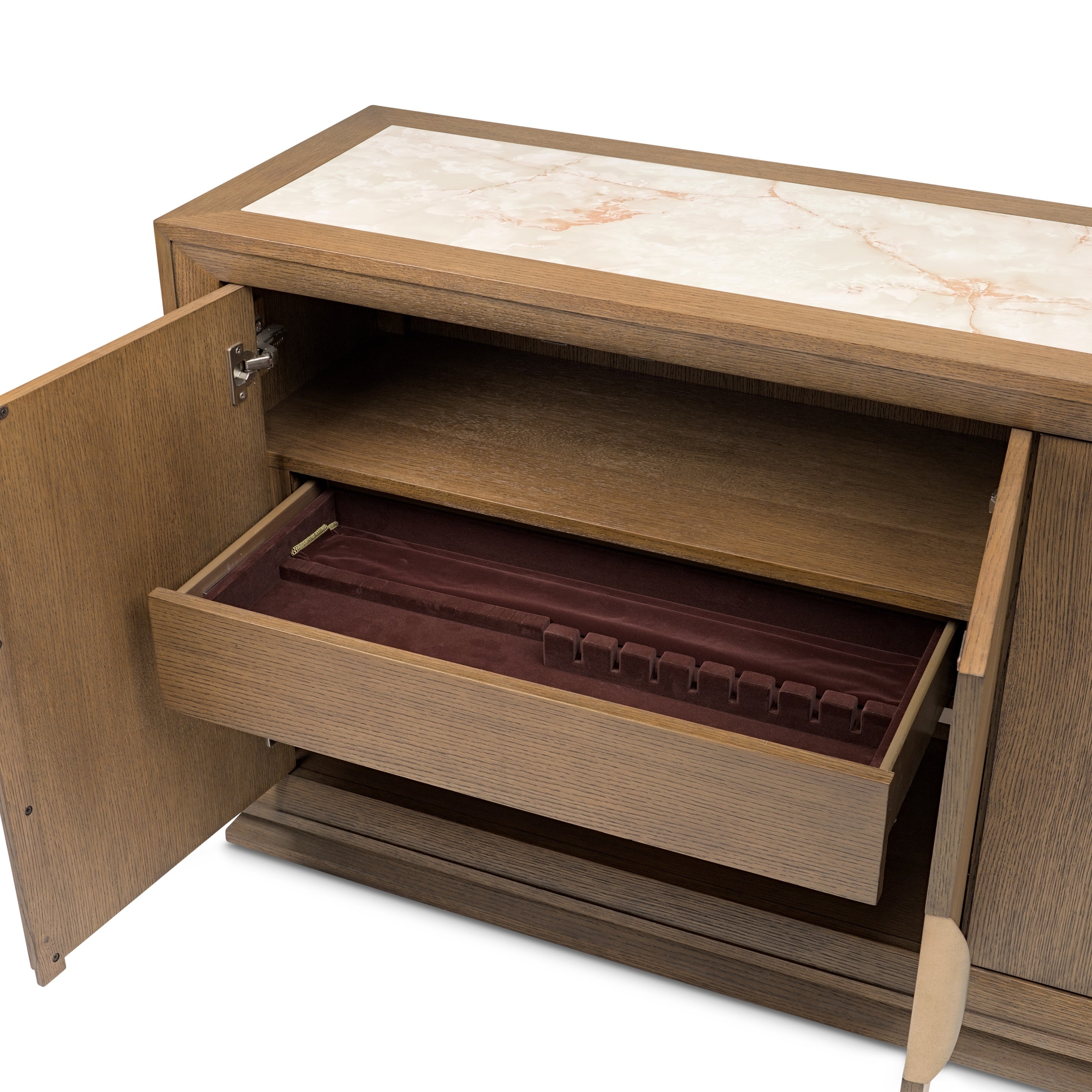 Michael Amini Portrait Sideboard with LED Lights - Sienna Brown