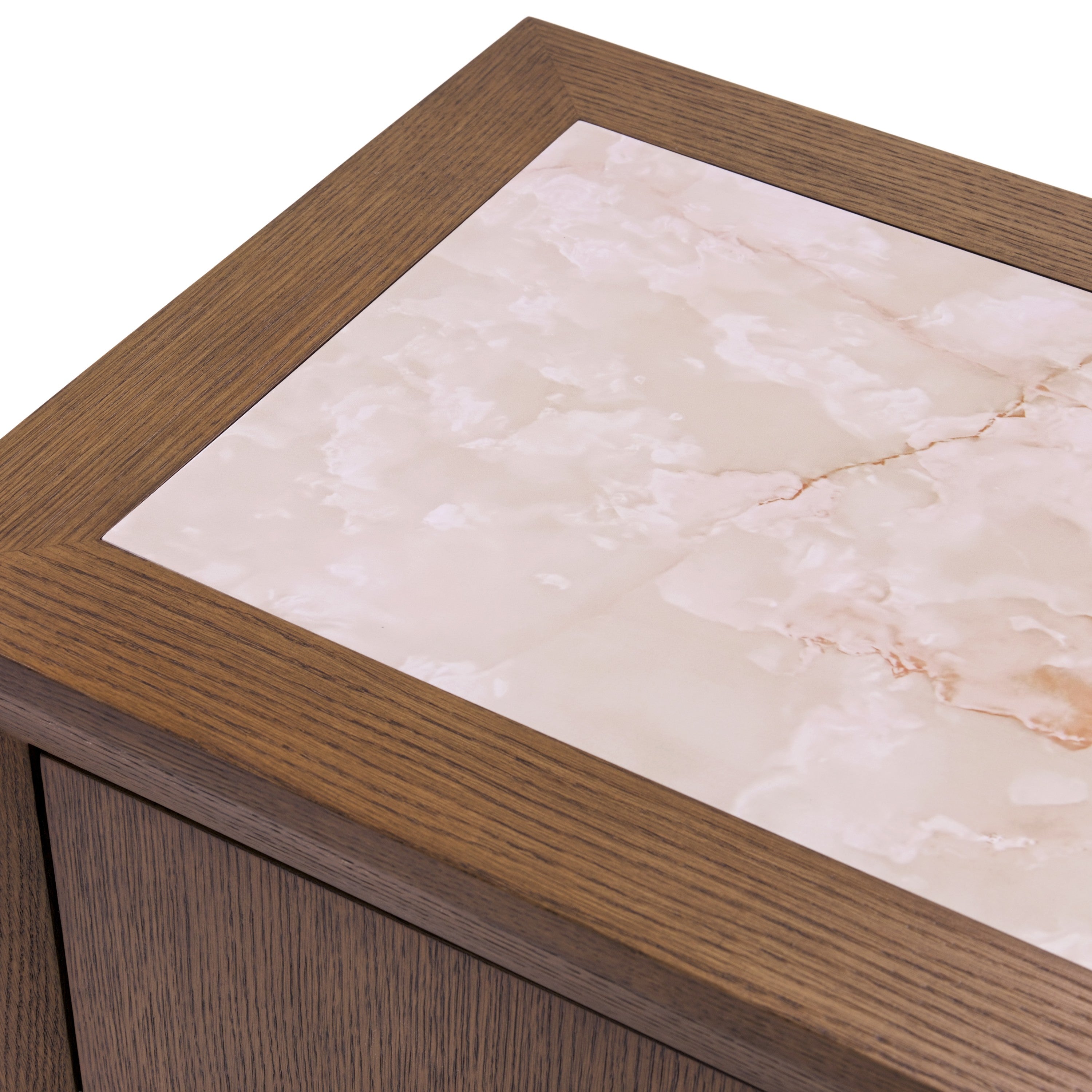 Michael Amini Portrait Sideboard with LED Lights - Sienna Brown