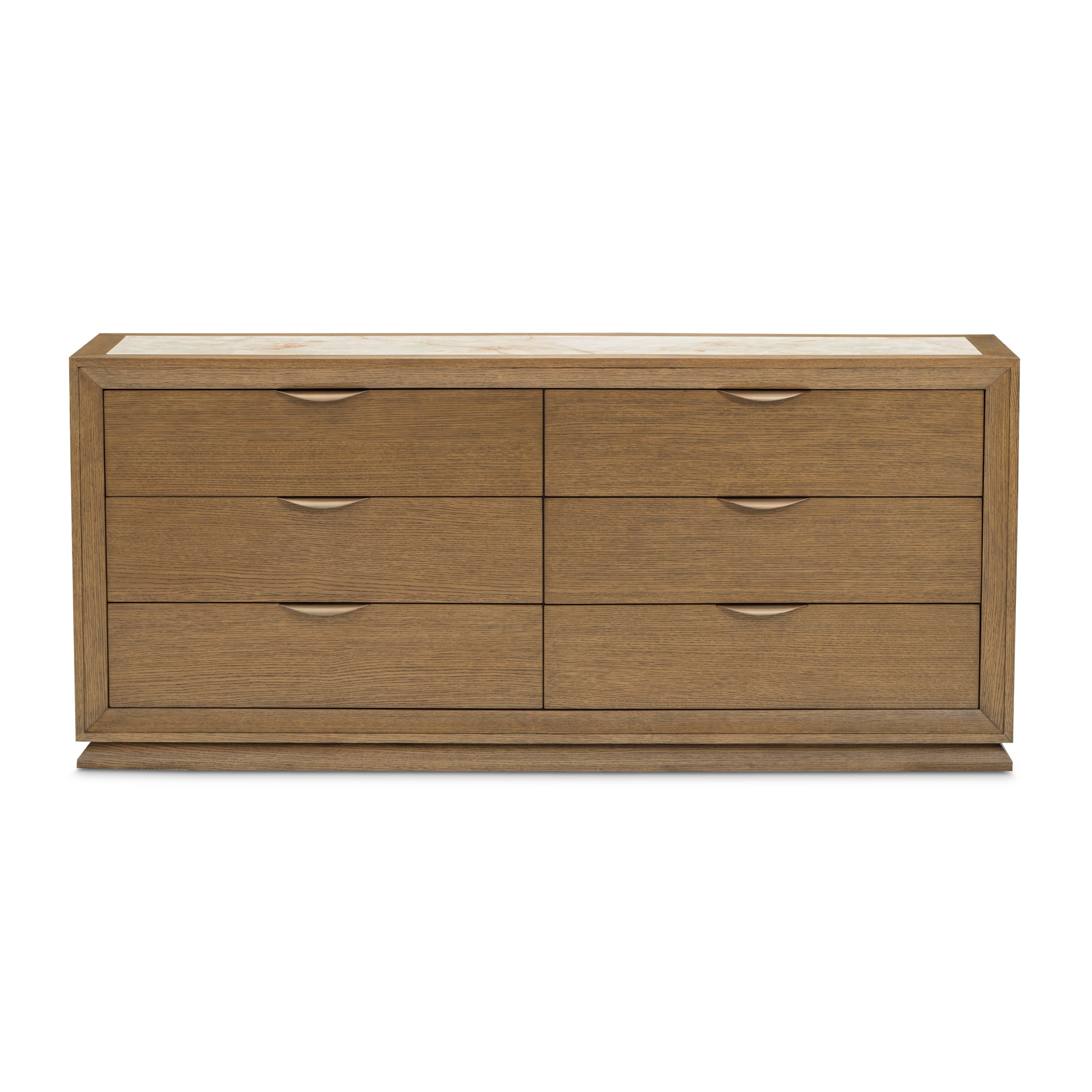 Michael Amini Portrait Dresser with LED Lights - Sienna Brown