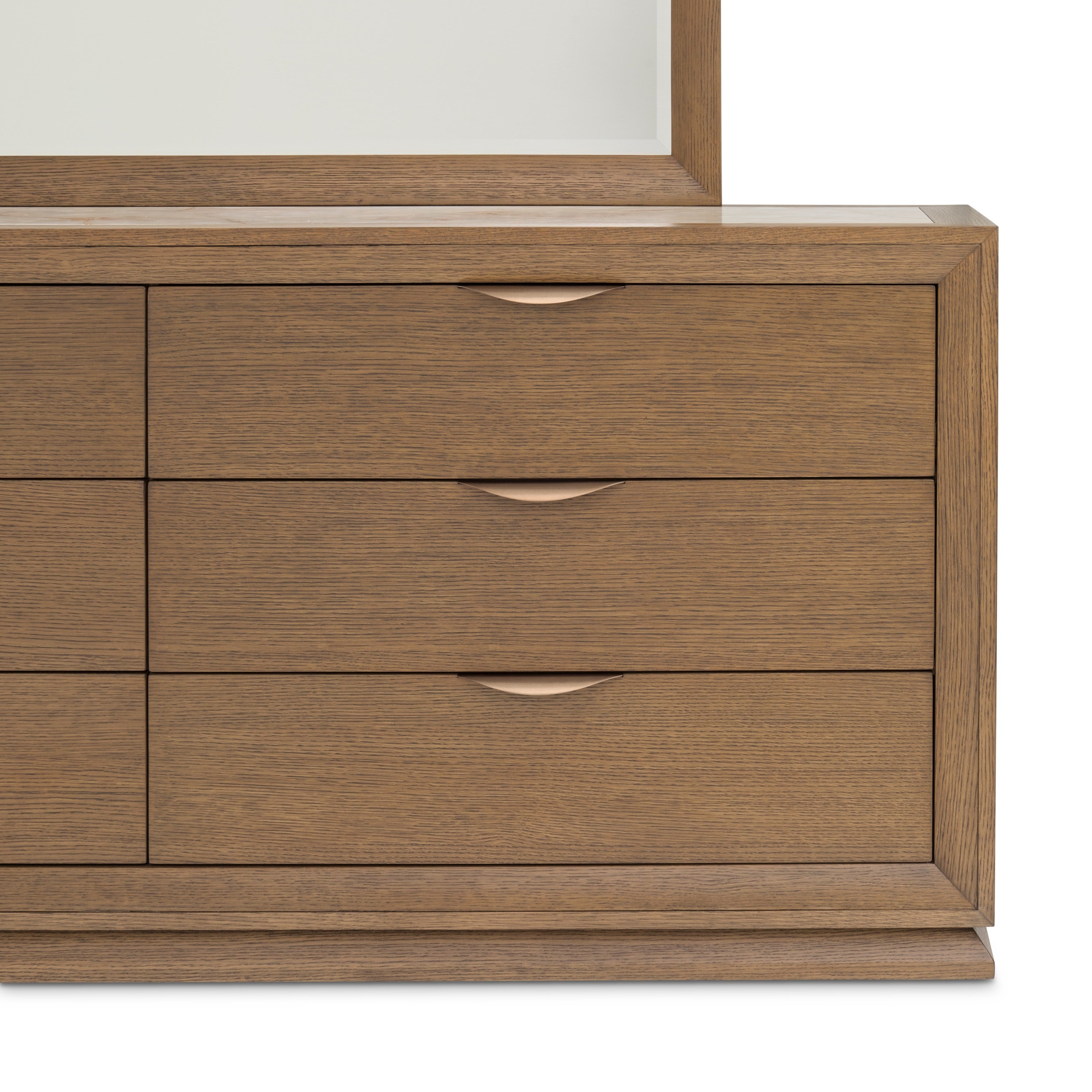Michael Amini Portrait Dresser with LED Lights - Sienna Brown