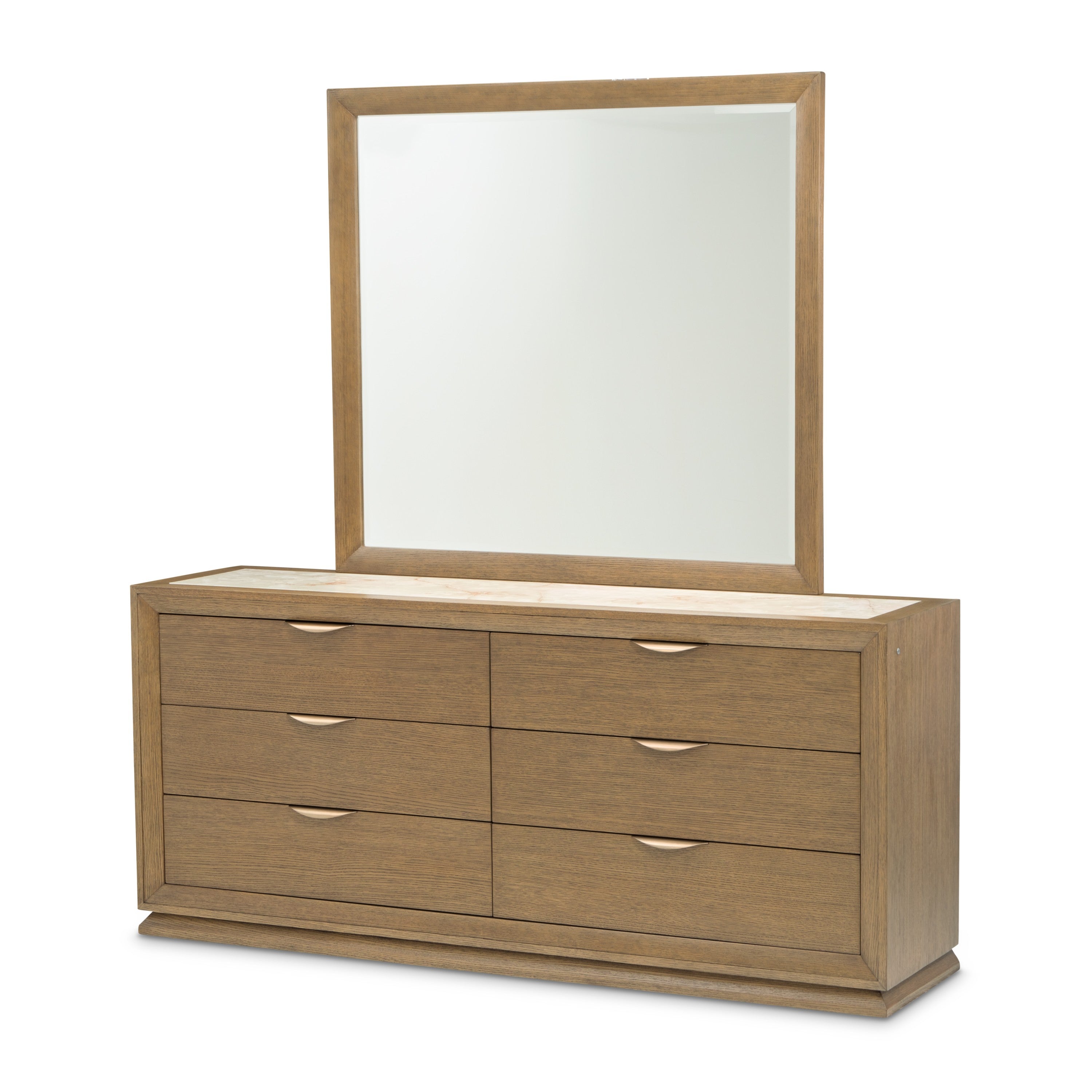 Michael Amini Portrait Dresser with Mirror - Sienna Brown