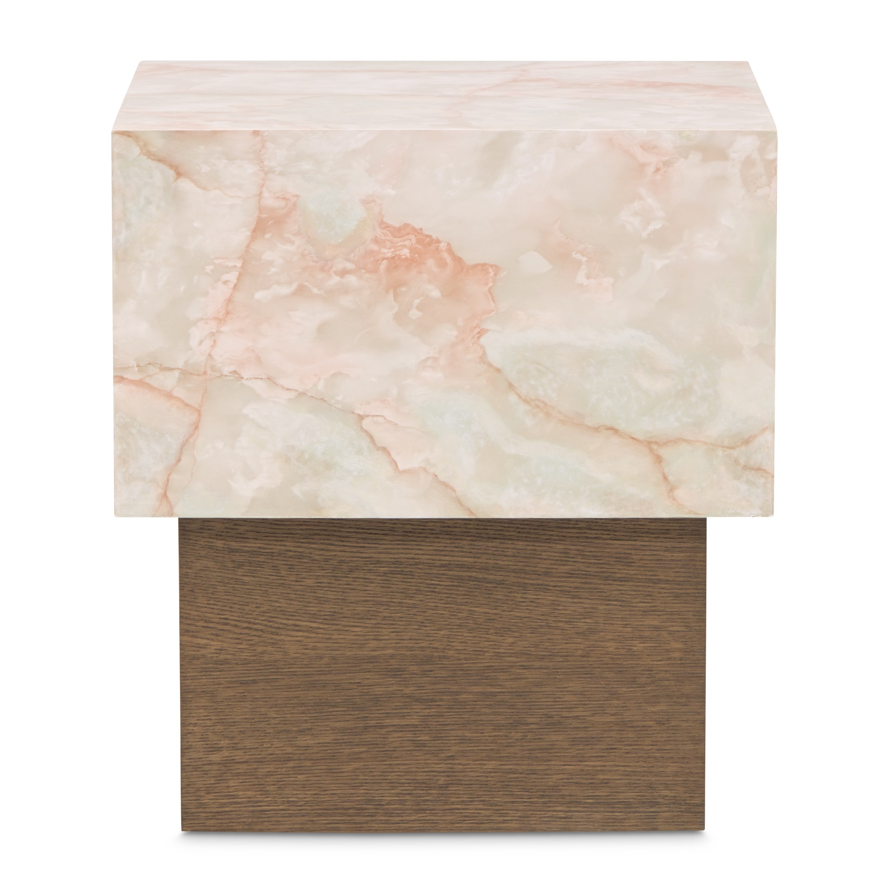 Michael Amini Portrait End Table - Sienna Brown