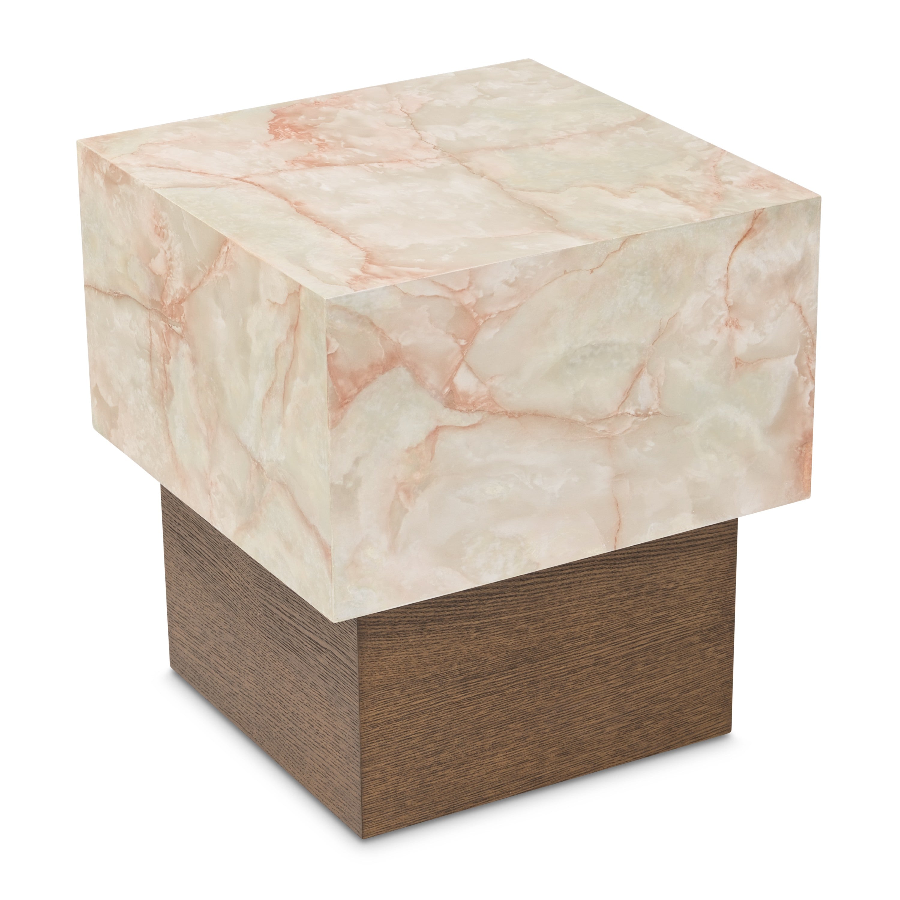 Michael Amini Portrait End Table - Sienna Brown