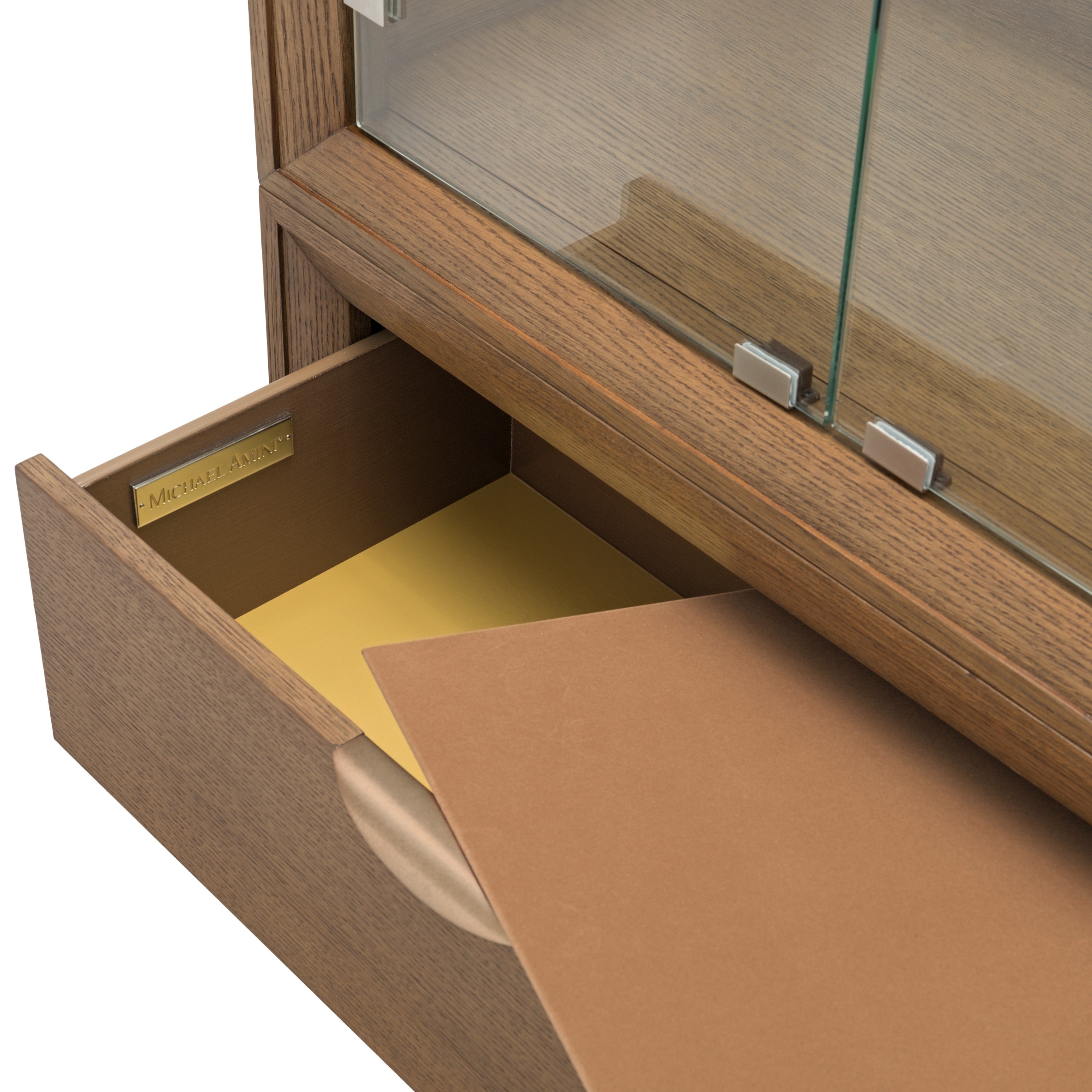 Michael Amini Portrait Display Cabinet - Sienna Brown