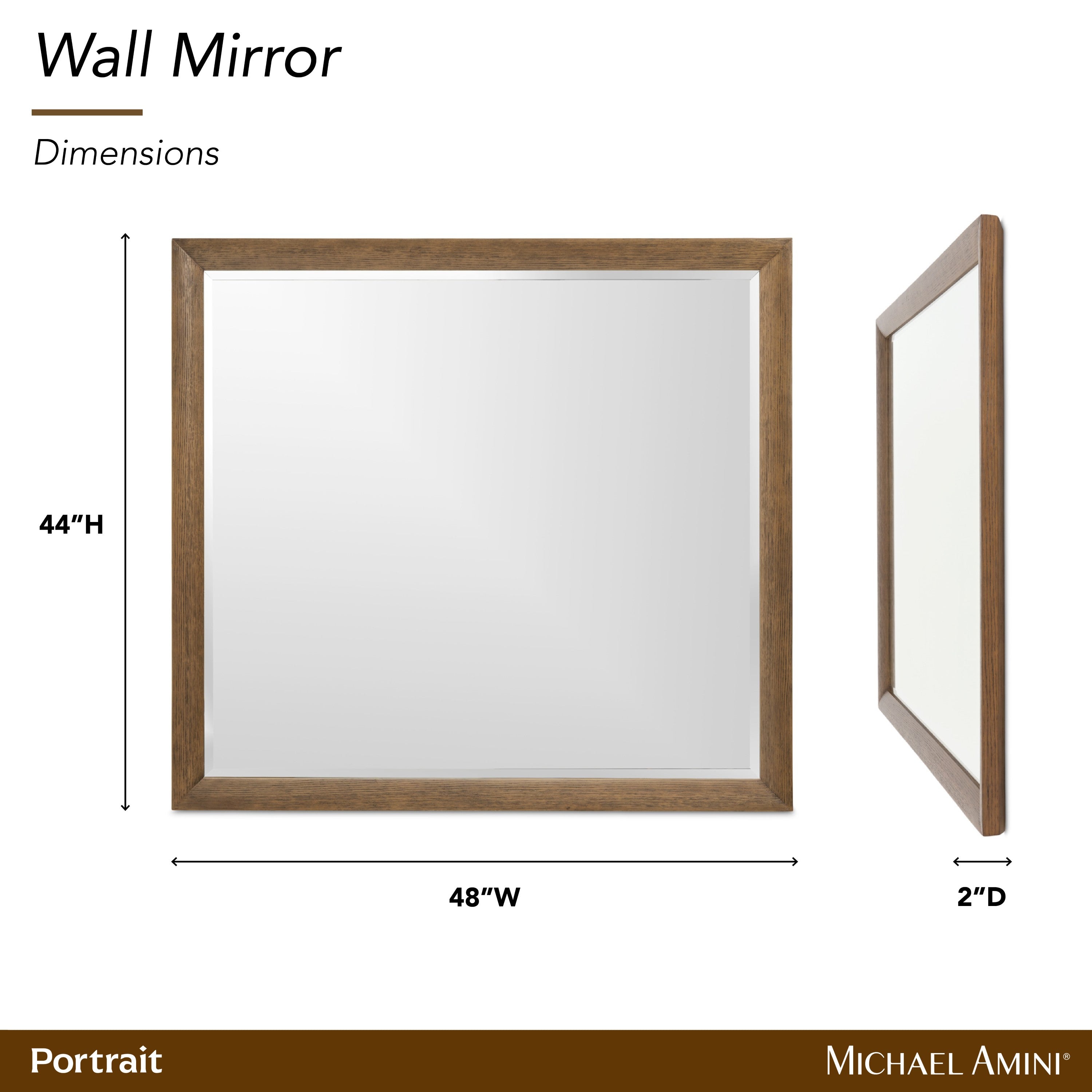 Michael Amini Portrait Mirror - Sienna Brown