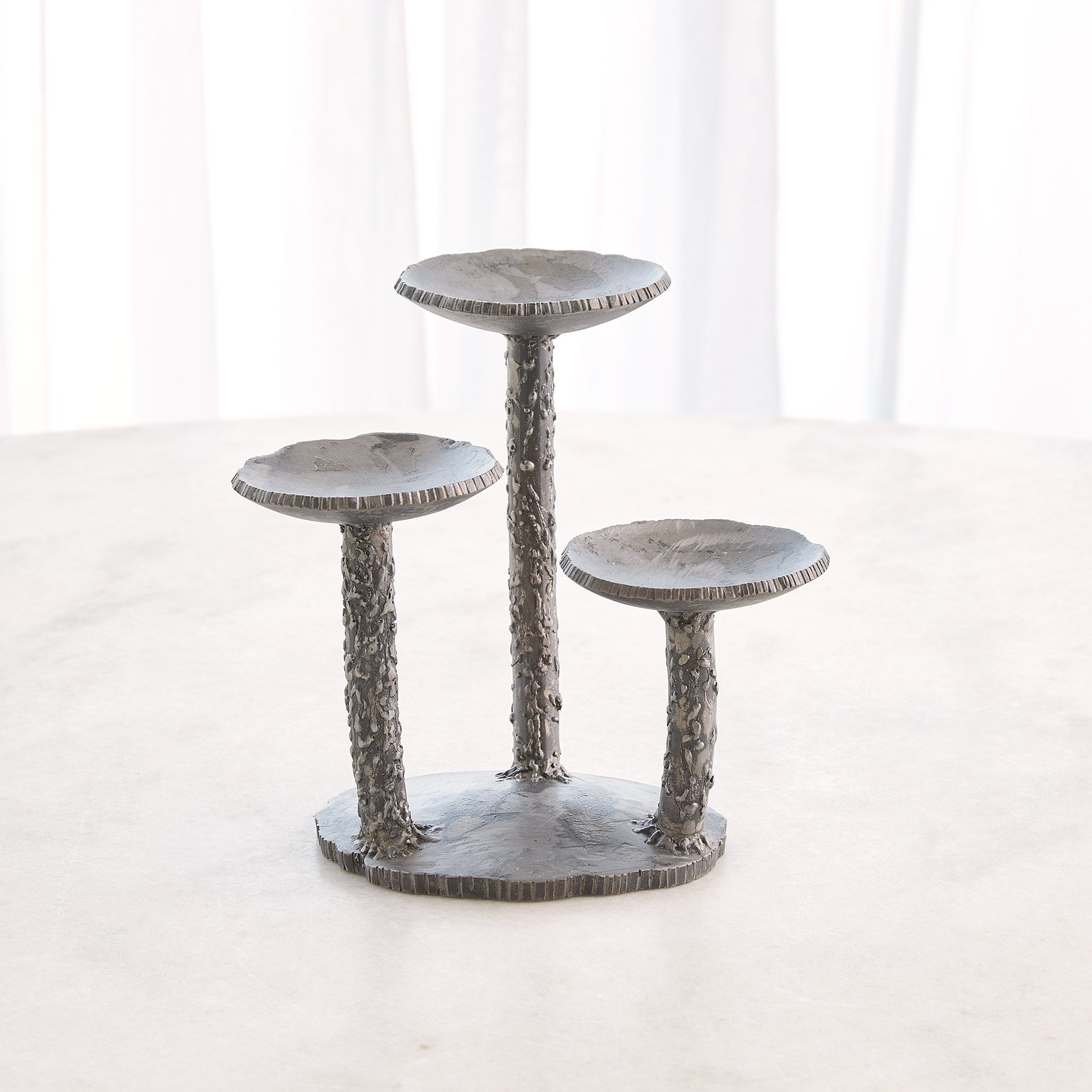 Global Views Natural Iron Forest Blossom Candle Holder