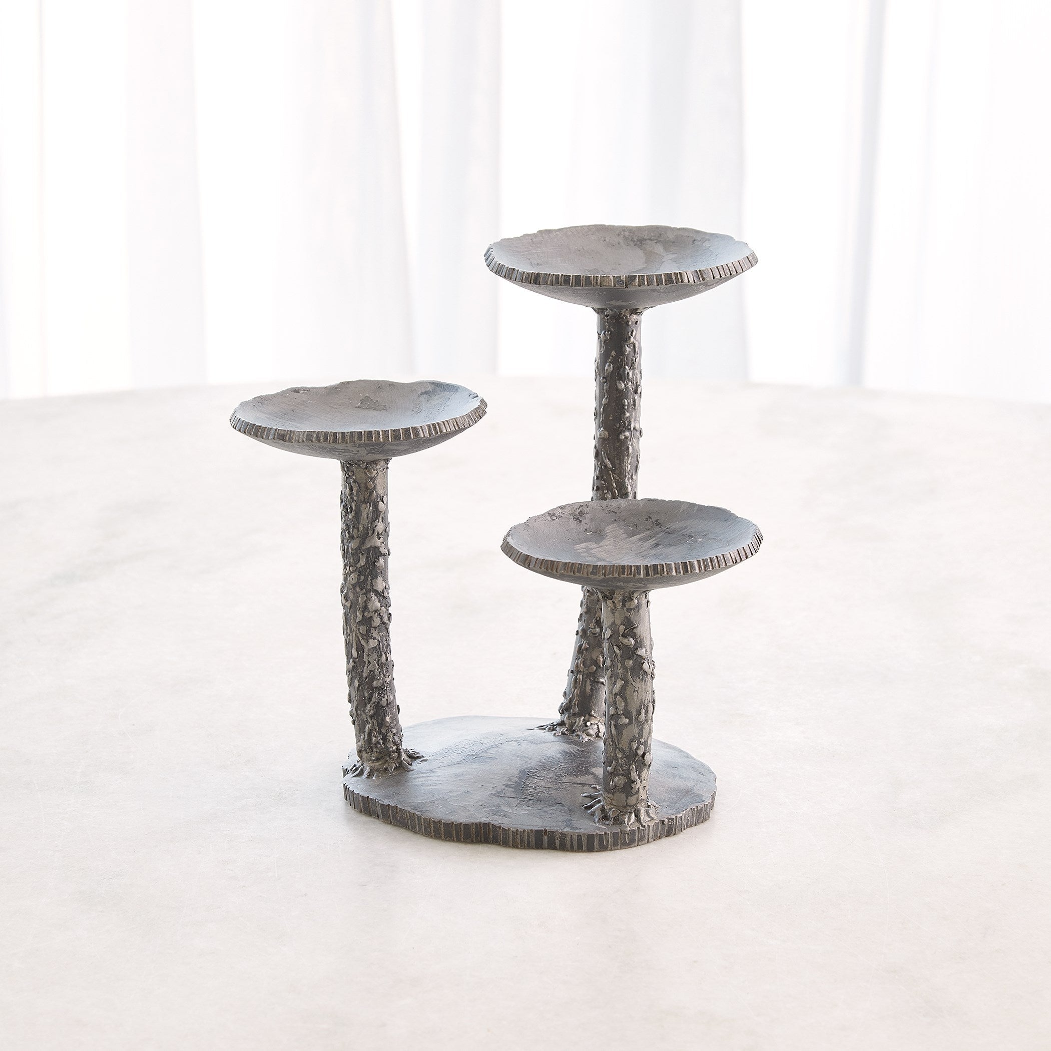 Global Views Natural Iron Forest Blossom Candle Holder