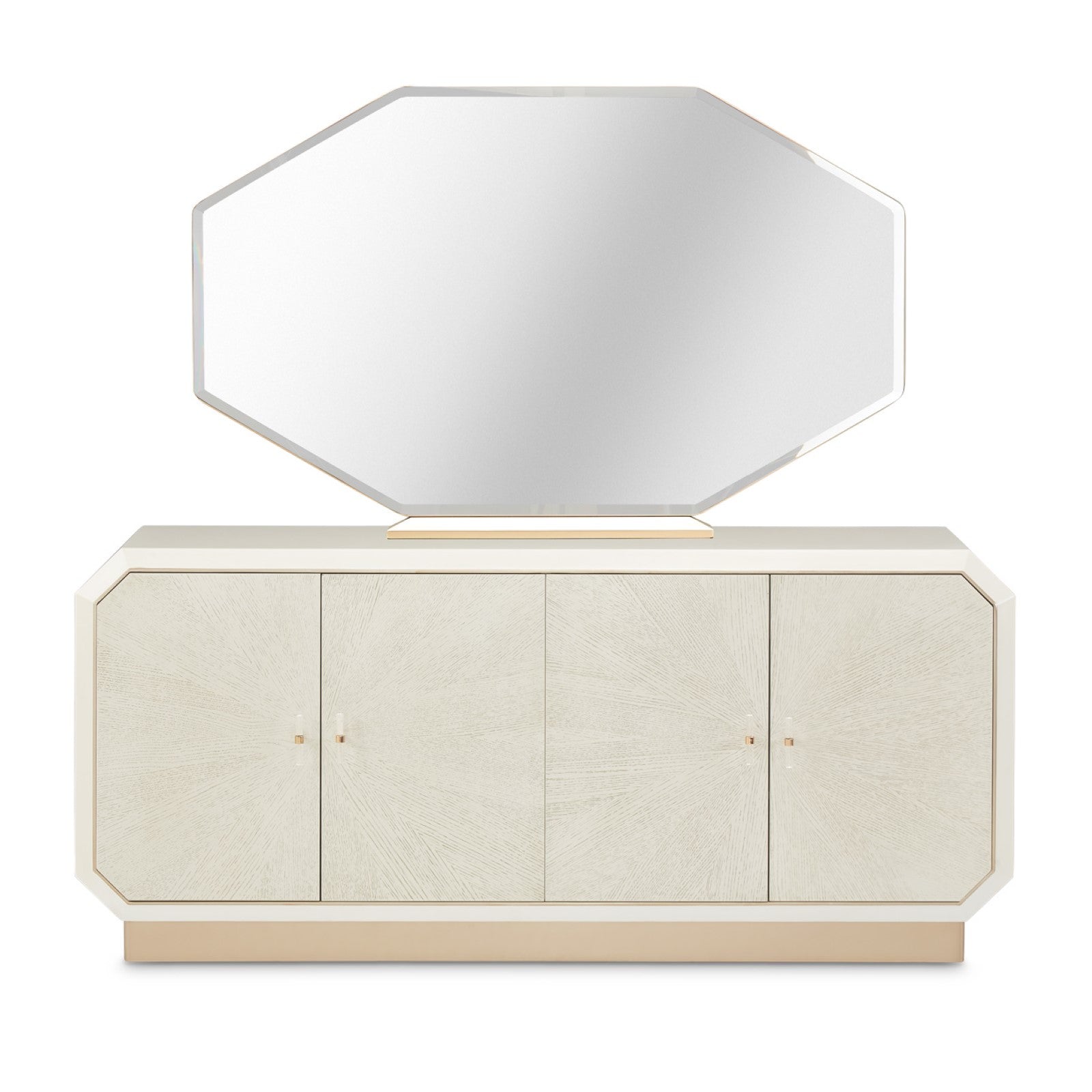 Michael Amini La Rachelle Sideboard and Mirror - Champagne