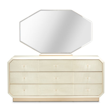 Michael Amini La Rachelle Dresser and Mirror Set - Champagne