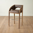 Global Views Arches Bar Stool-Nutmeg/Champagne