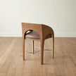 Global Views Arches Counter Stool-Nutmeg/Champagne