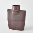 Global Views Ribbed Collar Vase Plum