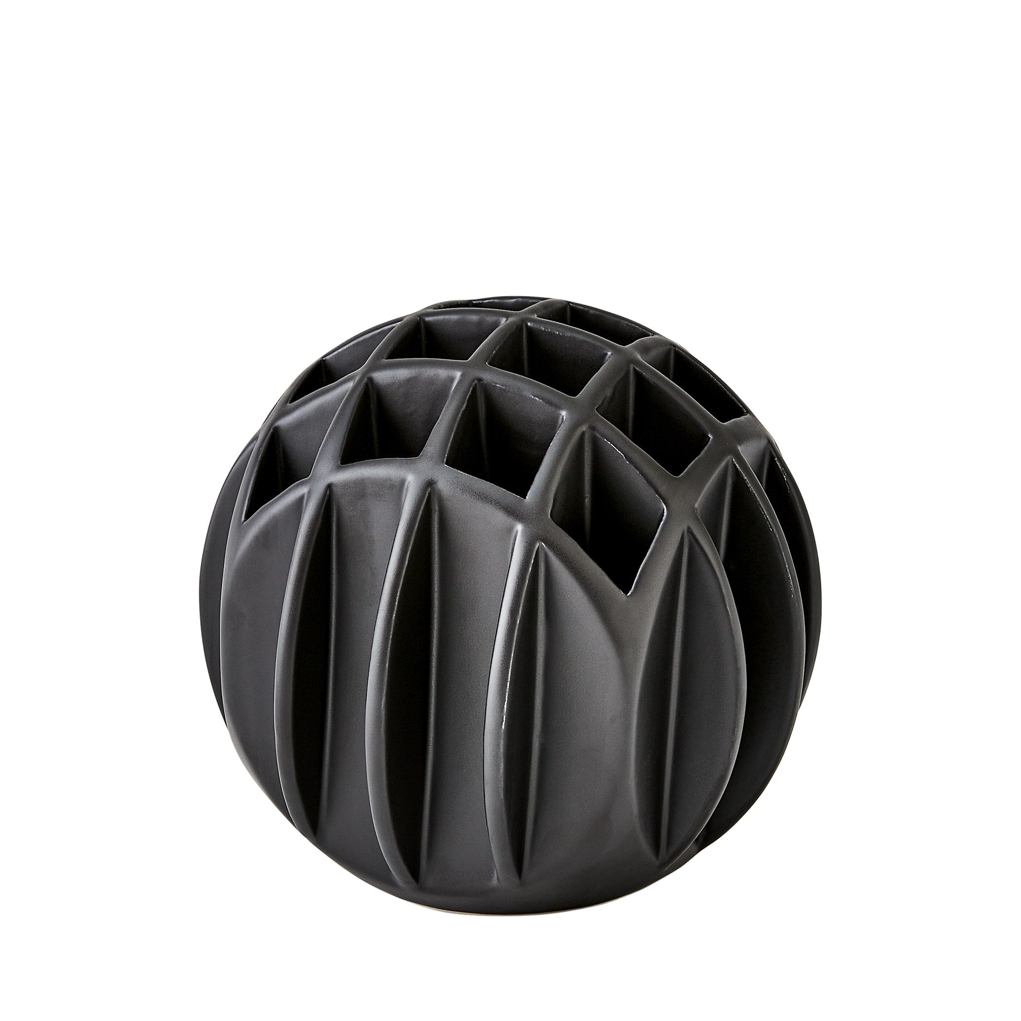 Global Views Matte Black Bud Ball Vase