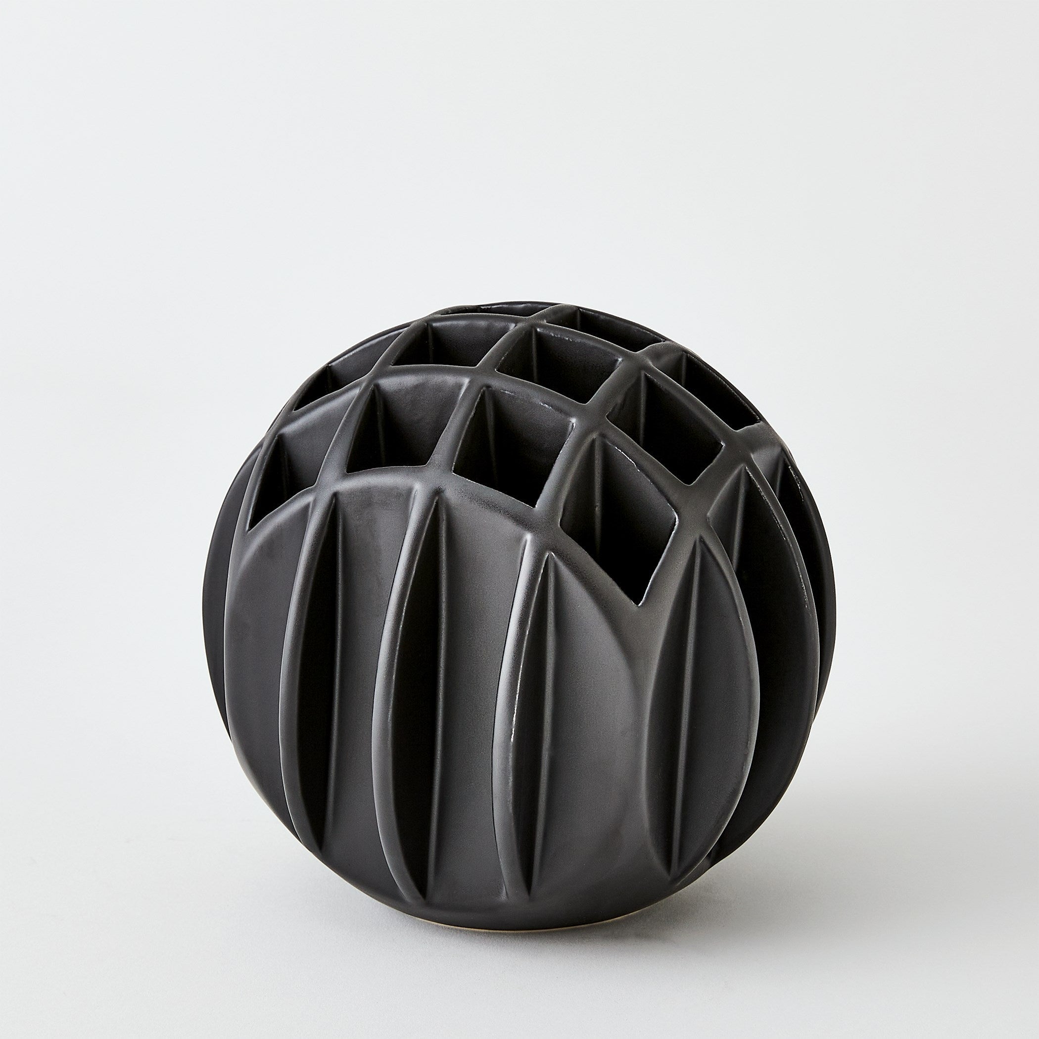Global Views Matte Black Bud Ball Vase
