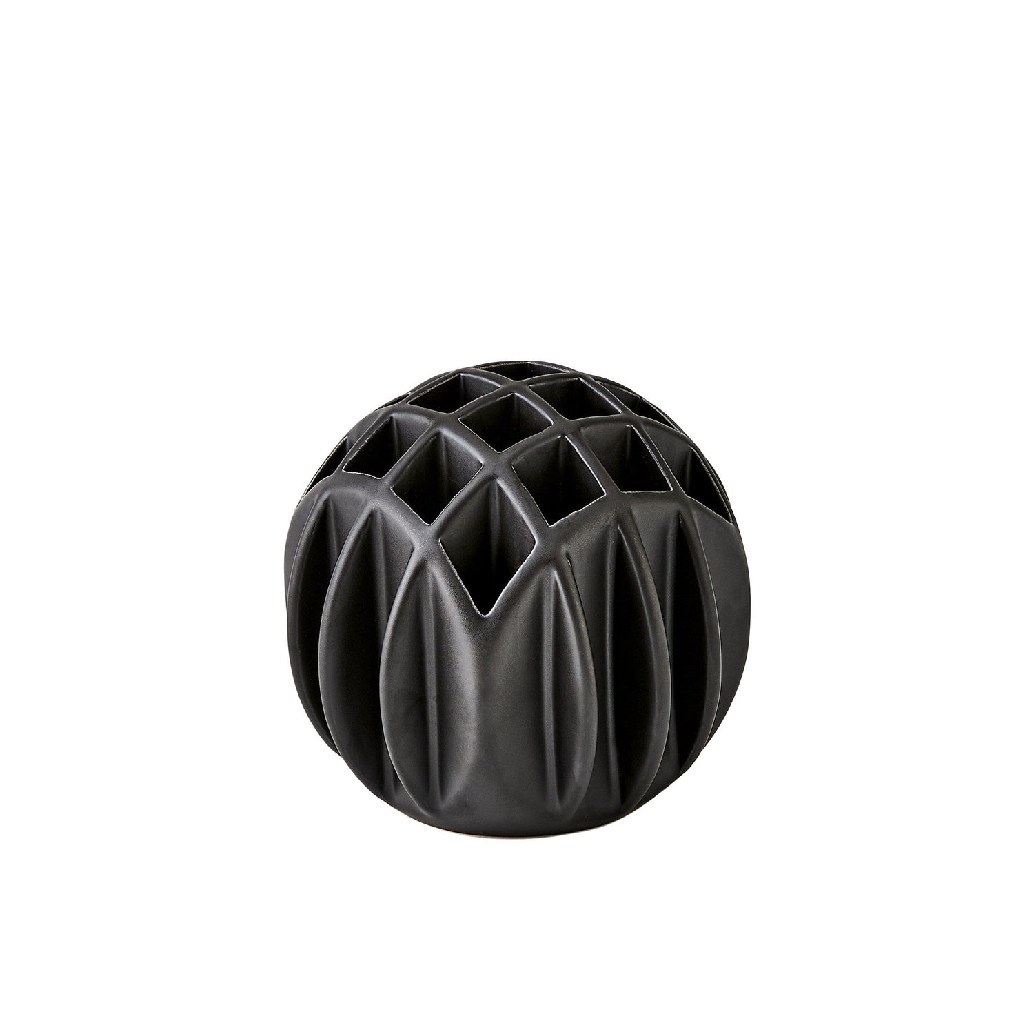 Global Views Matte Black Bud Ball Vase