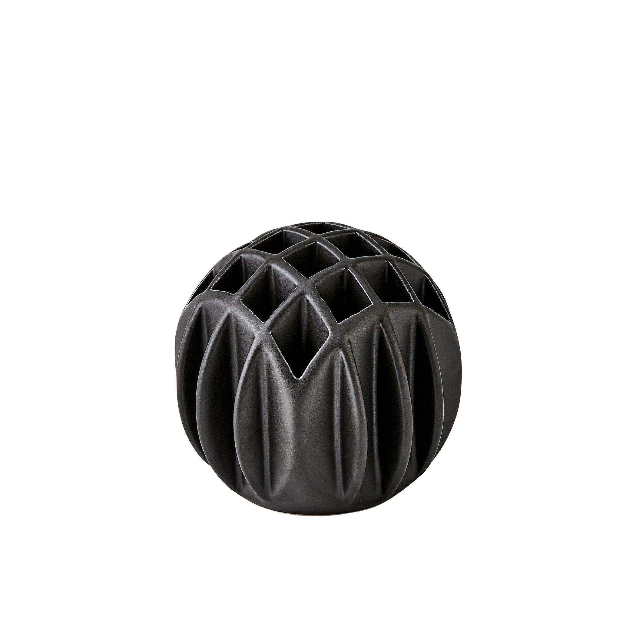 Global Views Matte Black Bud Ball Vase