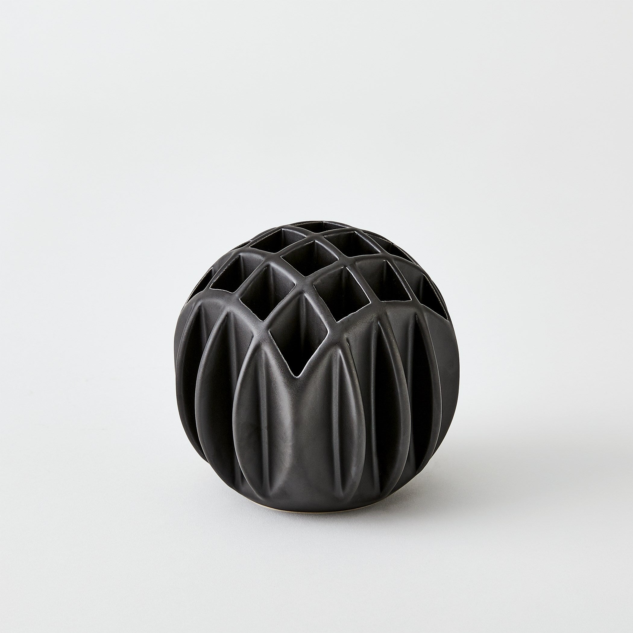 Global Views Matte Black Bud Ball Vase