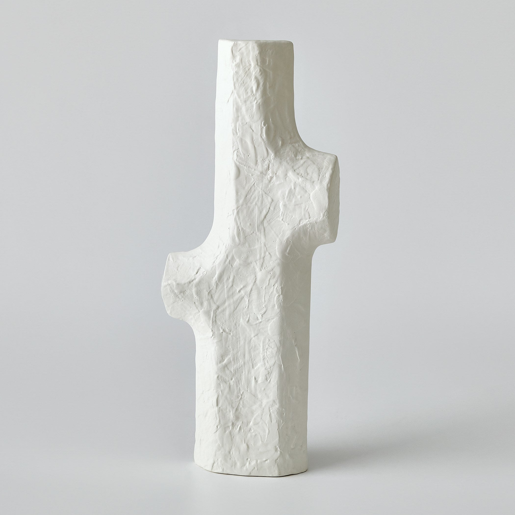Global Views Matte White Tiered Trunk Vase