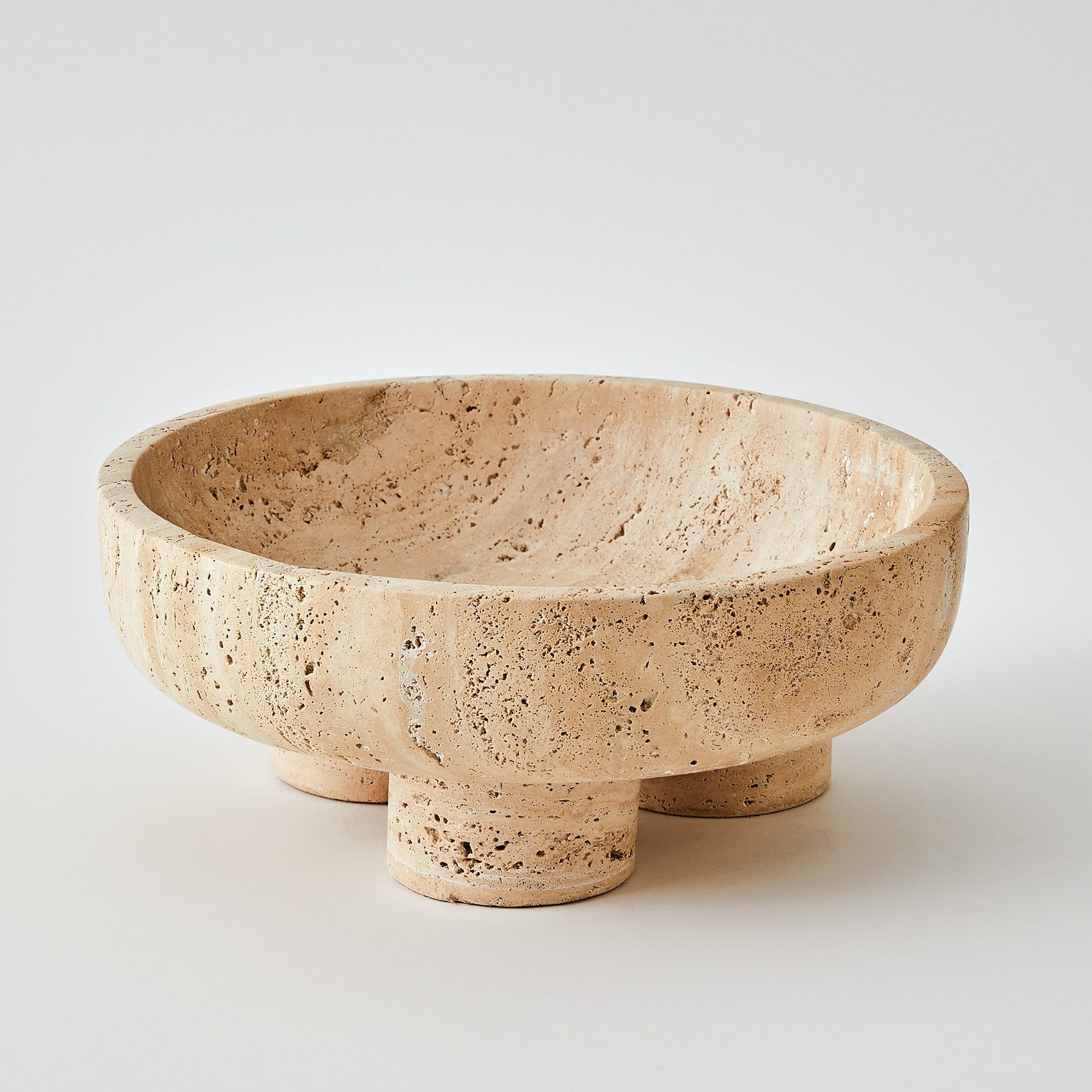 Global Views Travertine Priory Low Bowl
